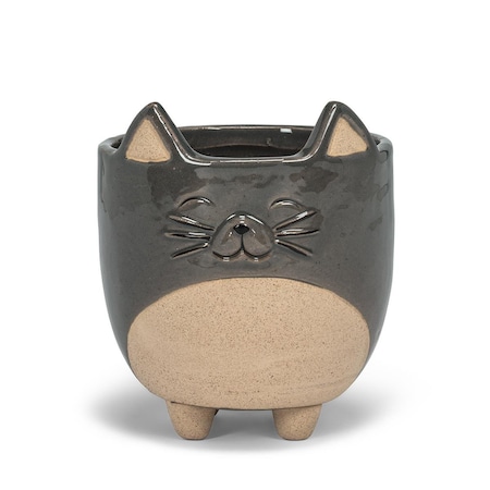 Abbott Collection 5 in. Cat on Legs Planter, Grey - Large AB-27-CRITTER-829-LG